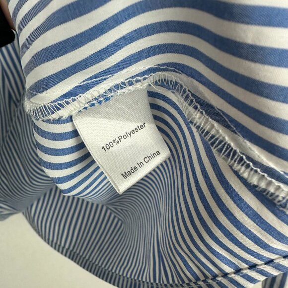 Tuckernuck Easton A-Line Swing Top Blue White Stripe Small - Picture 7 of 9